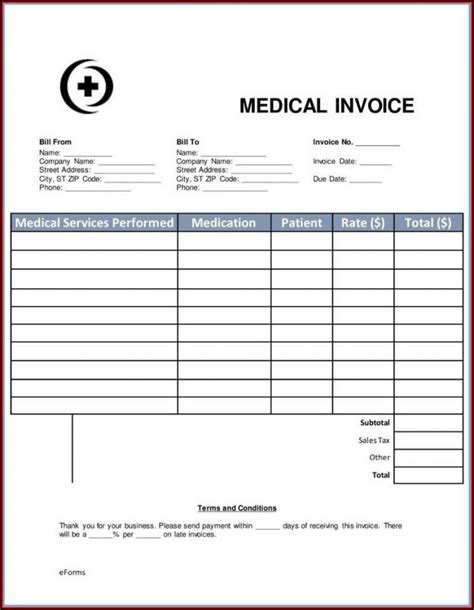 Medical Invoice Example Template 1 Resume Examples MeVRo5y2Do