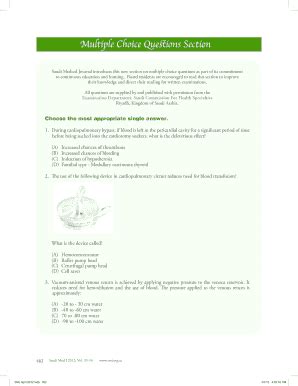 Medical Multiple Section Saudi Choice Journal Questions