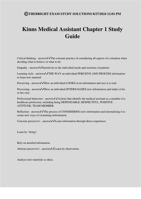Medical Study Answer Kinns Guide Key Assistant