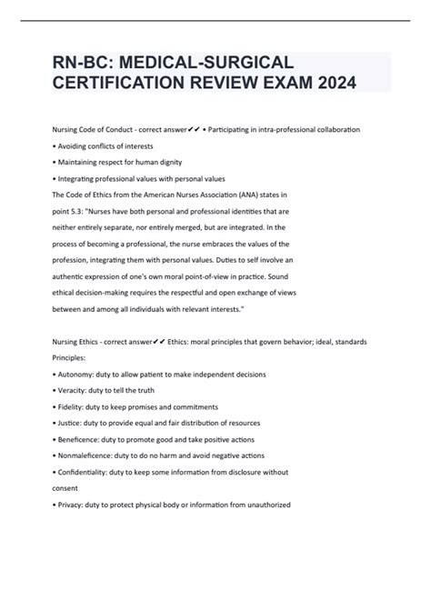 Medical Surgical Certification Review