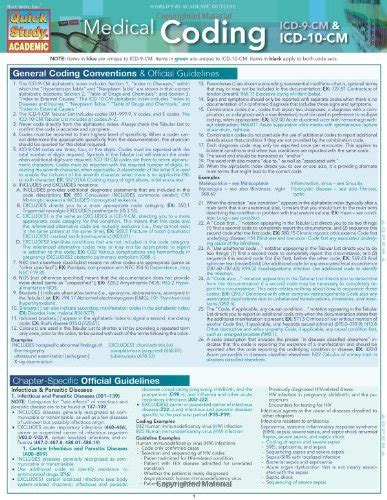 Medical coding icd 9 and icd 10 cm quick study guide. - Study guide for first year college chemistry.
