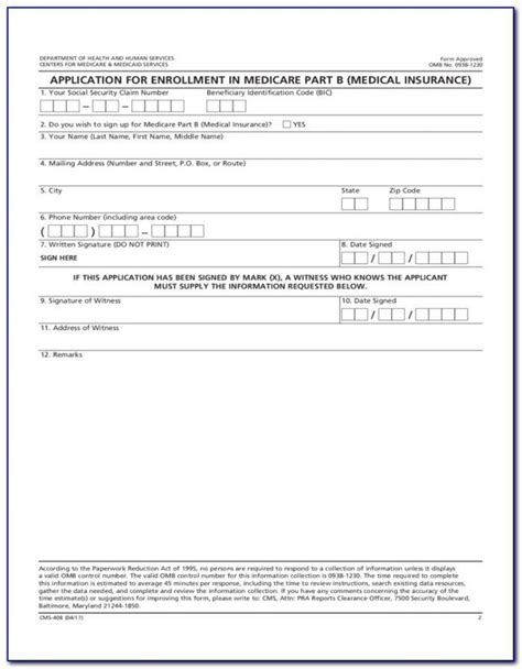 Medicare Part A And B Application Form Form Resume Examples Ze12Dn93jx