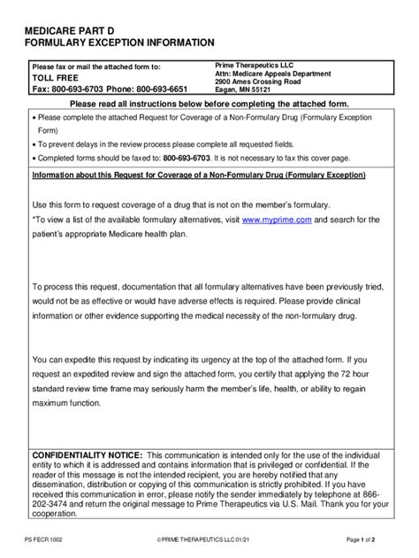 Medicare Part D Exception Request Form Universal Network