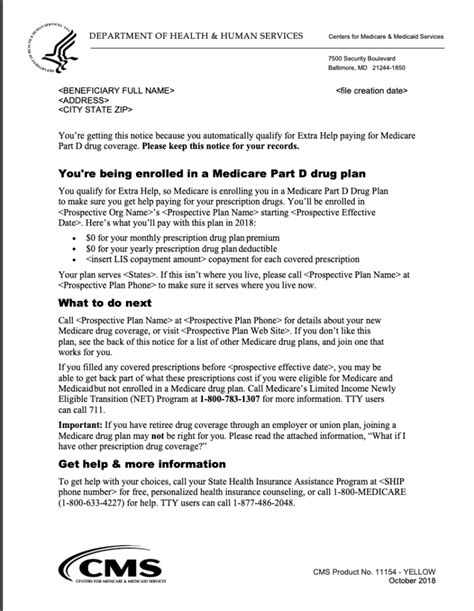 Medicare Part D Notice Email Template To Employees