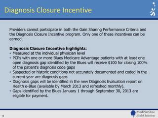 Medicare Quality Incentive - Gap closure instructions