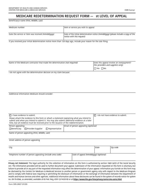 Medicare Redetermination Request Form Fill Out and Sign Printable PDF
