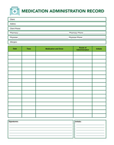 Medication Administration Form & Template Free …