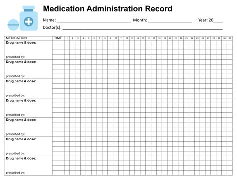 Medication Administration Record Template Excel Addictionary
