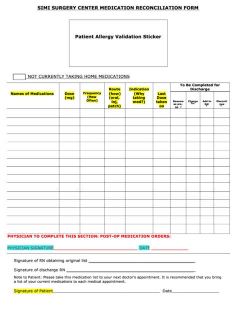 Medication Reconciliation Hospital and Surgery Center