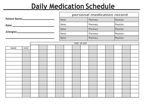 Medication Schedule Template 14  Free Word Excel PDF Format