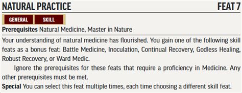 Archetype feats with the skill trait can be selected in place of a skill feat if you have that archetype's dedication feat. You zealously monitor a patient's progress to administer treatment faster. When you Treat Wounds, your patient becomes immune for only 10 minutes instead of 1 hour. This applies only to your Treat Wounds activities, not .... 