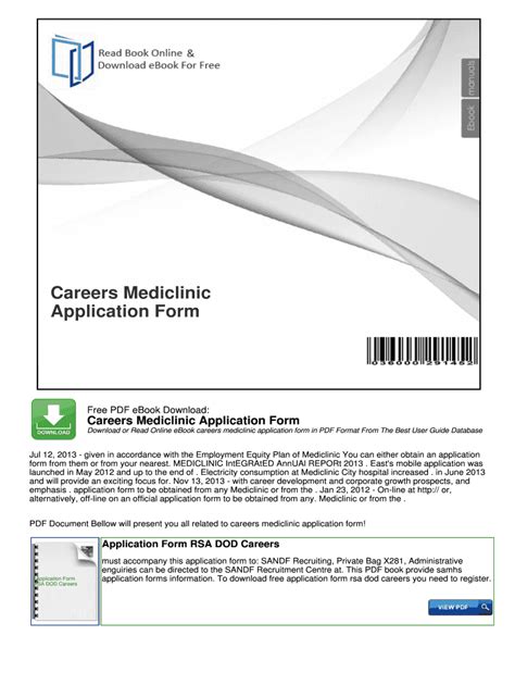 Mediclinic Job Application Form