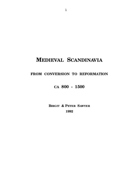 Medieval Scandinavia — University of Minnesota Press