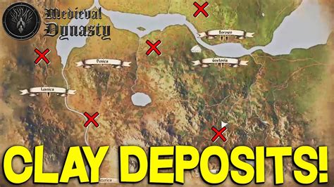 Medieval dynasty clay deposits map. Such as caves that hide deposits for salt, tin ore and copper ore. When the player builts a mine to the cave's entrance iron ore will then become available also. Stone (and limestone) can be mined from rock that can be found everywhere. The player can also find clay deposits, and reed locations (for straw) near water sources, all around the map ... 