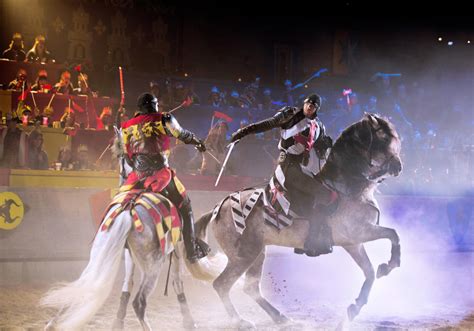 Medieval times near me. Save up to 20% per person! Two-Hour Tournament • Four Course Feast • Magnificent Pure Spanish Horses • Authentic Sword Fights and Jousting. Coupon Expires: 12/31/2023. Restrictions Apply. More Details. or call 1-888-WE-JOUST (935-6878) Your Adventure Awaits. What To Expect. 