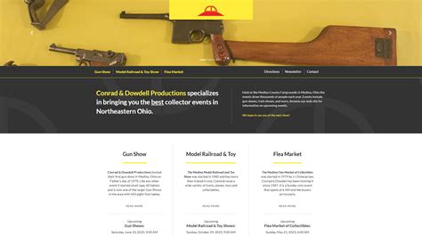 OhioGunShows.us is the WorldwideGunShows.com homepage for complete details on Ohio Gun Shows including details on the next 2023 Medina, Ohio Gun Show near you. OhioGunShows.us is your mobile friendly source for Medina gun show dates, times, locations, admission costs, and hours of upcoming 2023 Medina Gun Shows. We try to work with all Medina Gun Show promoters to provide you with current ...