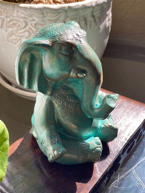 Meditating Elephant Statue - Etsy