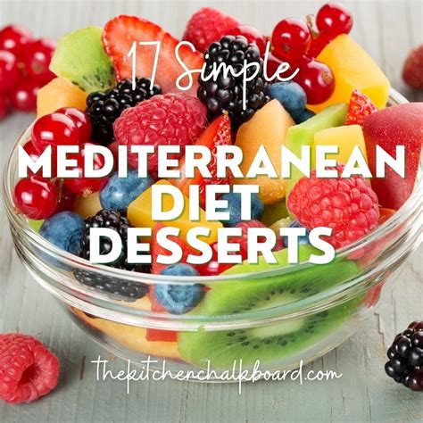 Mediterranean diet desserts. 10. Ricotta with Fresh Fruit. Italian Mediterranean Diet. This recipe is super simple. If you've got whole milk ricotta cheese, granulated sugar, and any fresh fruit, you can make it! 11. Greek ... 