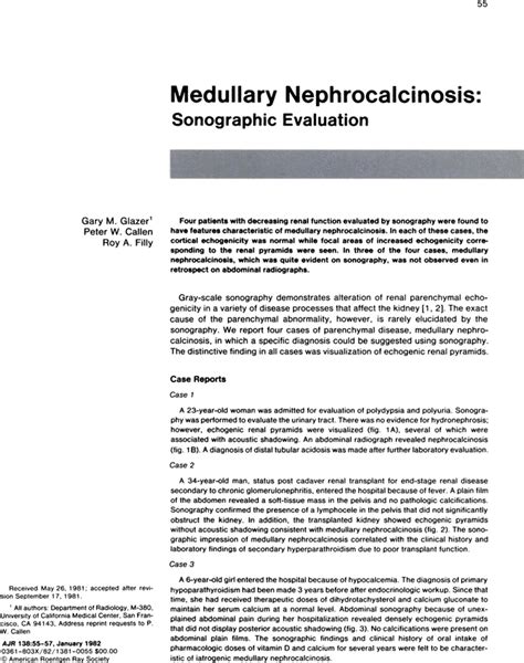 Medullary nephrocalcinosis: sonographic evaluation