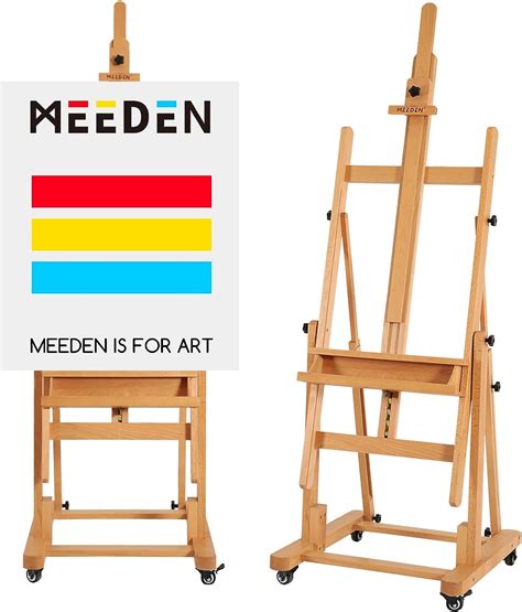 Meeden adjustable h frame easel w02d. Rock-Solid Stability. A wobbly easel can disrupt your creative flow and compromise the precision of your work. MEEDEN easels are equipped with robust hardware components, including sturdy hinges, clasps, and adjustable mechanisms, ensuring rock-solid stability. No matter the size or weight of your artwork, our easels will remain steady ... 