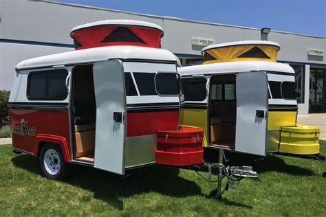 The MeerKat is 6.4 feet tall while closed and 7.3 feet tall with the pop-up open. The exterior length is 13,’ and the interior length of the camper is 9’6”. There are twelve different color options for the exterior of the MeerKat camper to suit any taste and style. The MeerKat camper has an axle rating of 2,000 lbs, so you can bring along .... 
