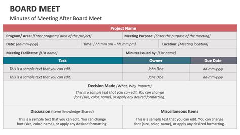 Meet The Board Template