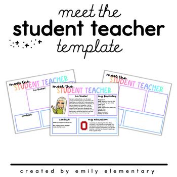 Meet The Student Teacher Editable Template By Emily Elementary Tpt