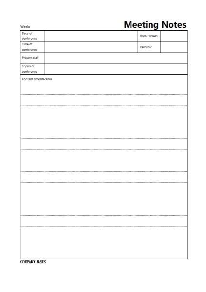 Meeting Note Template Word
