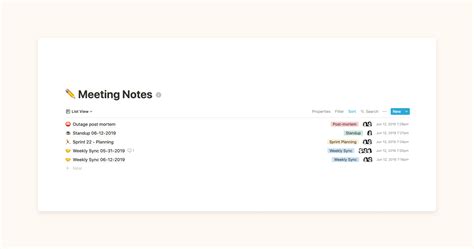 Meeting Notes Notion Everything