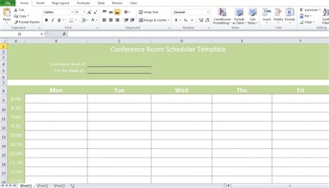Meeting Room Scheduling Template Excel Excel Templates