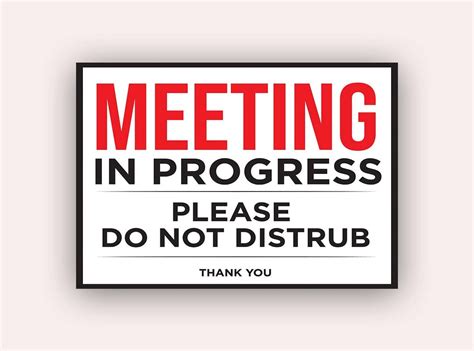 Meeting in Progress Sign Etsy