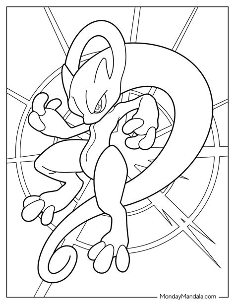 Mega Mewtwo Coloring Page