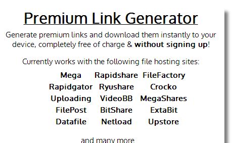 Mega Premium Link Generator