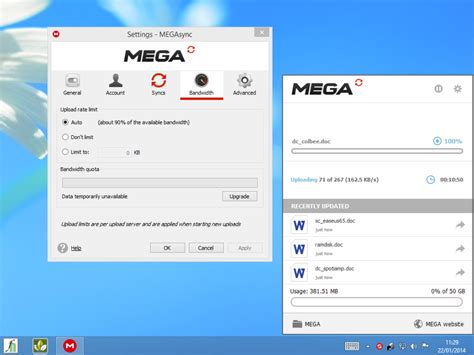 Jan 11, 2024 · Here’s how you can sync and backup any folder to MEGA: Open the MEGA Settings. Look for the MEGA icon at the bottom-right corner of your taskbar. Right-click the icon and open the “settings ... 