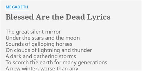 Megadeth - Blessed Are the Dead Lyrics Lyrics.com