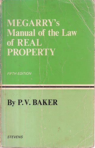 Megarrys manual of the law of real property. - Einsamkeit, die natur und meine feder, dies ist mein einziger genuss.
