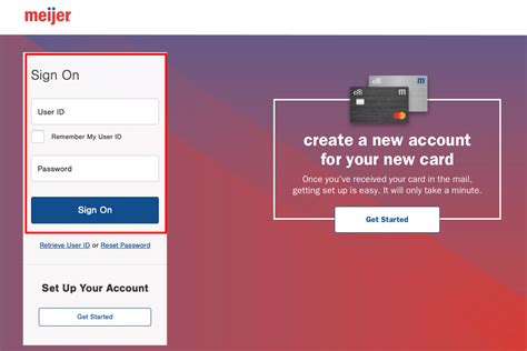 Manage your Meijer credit card account online, any time, using any device. Submit an application for a Meijer credit card now. SIGN OFF. Are you sure you want to sign off? ... If you want to request a paper copy of these disclosures you can call Meijer® Credit Card at 1-877-816-9401 and we will mail them to you at no charge. Agreements.. 