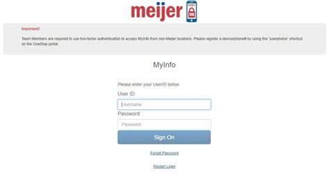 Additionally, by logging in to this application, you agree that your use of this application is governed by Meijer policies, including policies on How We Classify Information and How We use Technology and The Code of Ethics. Team Members violating policies will be subject to disciplinary action, up to and including termination of employment.. 