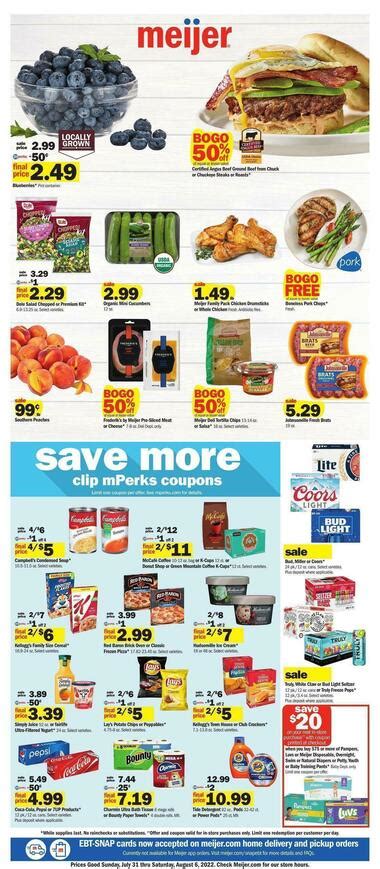 December 24, 2021. Learn about the current Meijer's weekly ad, valid Dec 26, 2021 - Jan 01, 2022. The circulars offer great value and savings on hundreds of household and grocery items from your favorite brands. Save some dough in every aisle and stretch your grocery budget with great savings on Little Potato Company Creamer Potatoes, Wild .... 