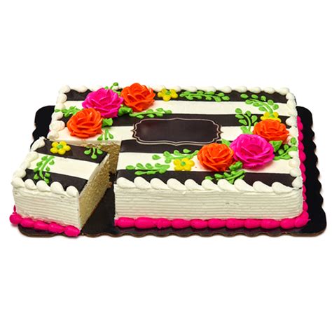 So how does Meijer stack up when it comes to sheet cakes? ... Starting at $15.99 for the smallest sheet cake, which serves 12, the larger cake you order, the better the savings — a full sheet retails for just $49.99. Add to this a wide selection of cake flavor, frosting, border options, piped flowers, and a custom message, and most cake .... 