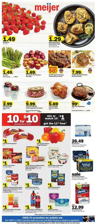 Meijer Ad - Weekly Ad Valid at these Meijer stores. Show weekly ad. 10/08/2023 - 10/21/2023. Meijer Ad - Pizza Ad Valid at these Meijer stores. Show weekly ad. Archive flyers Meijer . Advertisements Meijer stores - Fort Wayne. Meijer Fort Wayne - 10301 SR 37 Hwy. Meijer Fort Wayne - 4242 East Dupont Road.. 