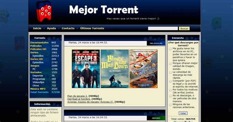 Mejor torrent. Mar 6, 2023 · Mejor Torrent. TodoTorrent es una de las páginas más buscadas desde España, pero en este país también hay alternativas fiables para descargar torrents, como Mejor Torrent. La especialización ... 