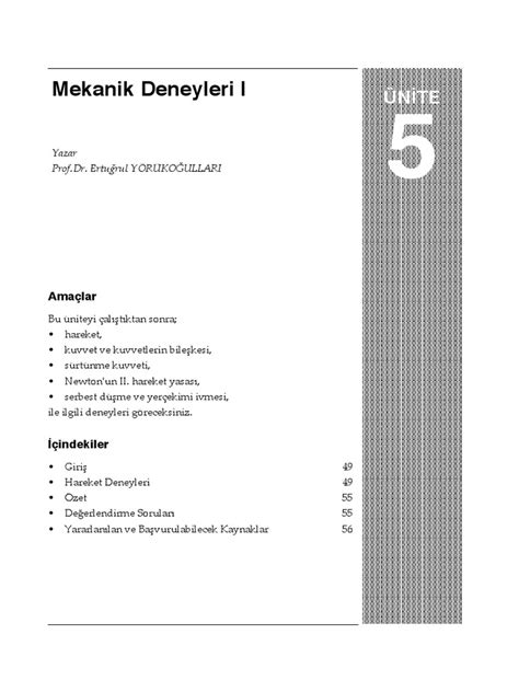 Mekanik Deneyleri PDF Scribd.
