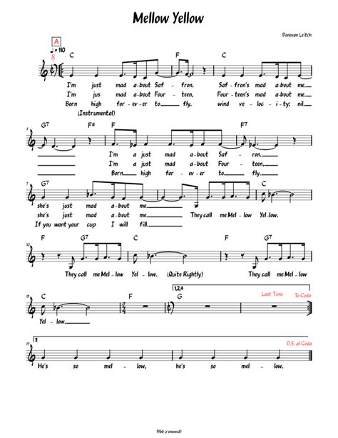 Mellow Yellow - Musescore.com