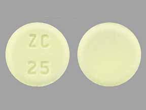 Meloxicam zc 25. Meloxicam Strength 7.5 mg Imprint ZC 25 Color Yellow Shape Round View details. 1 / 5 Loading. ZC 01 . Previous Next. Promethazine Hydrochloride Strength 12.5 mg Imprint ZC 01 Color White Shape Round View details. 1 / 4 Loading. ZC 16 . Previous Next. Paroxetine Hydrochloride Strength 20 mg Imprint ZC 16 Color White Shape Round View details. 