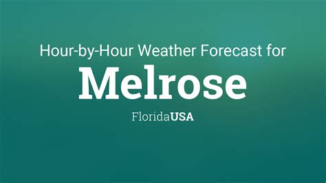 Melrose weather hourly. Current Weather. 7:19 PM. 63° F. RealFeel® 65°. Air Quality Fair. Wind NE 1 mph. Wind Gusts 2 mph. Mostly cloudy More Details. 