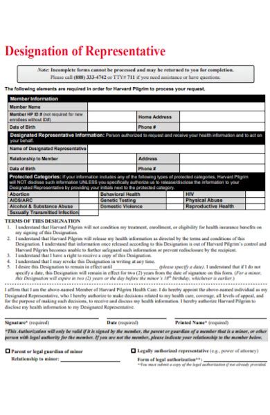 Member Designation of Representative to Inspect and Copy Documents