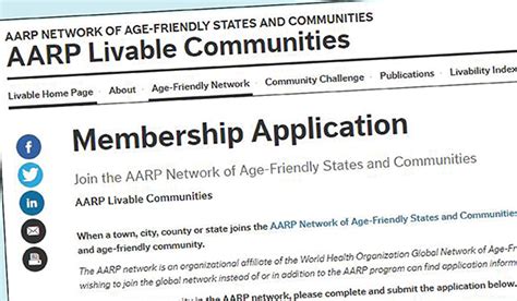Membership Application for the AARP Network of Age Friendly States and Communities