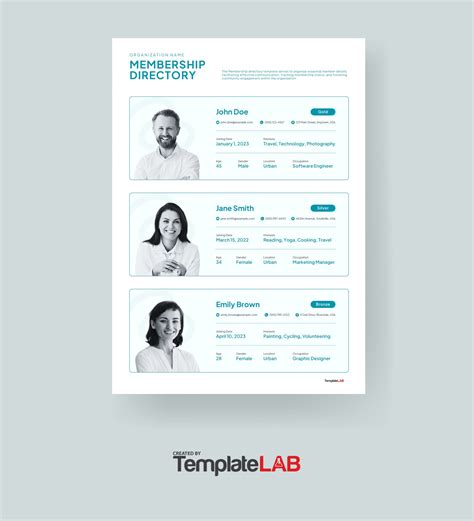 Membership Directory Template For Word
