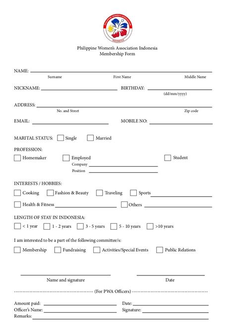 Membership Form Online PDF Archive